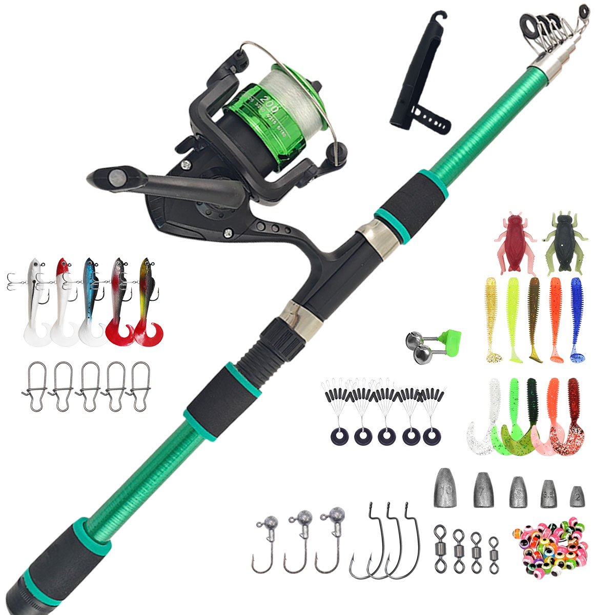 Fishing Rod Combo - Caña de Pescar Telescópica Portátil y