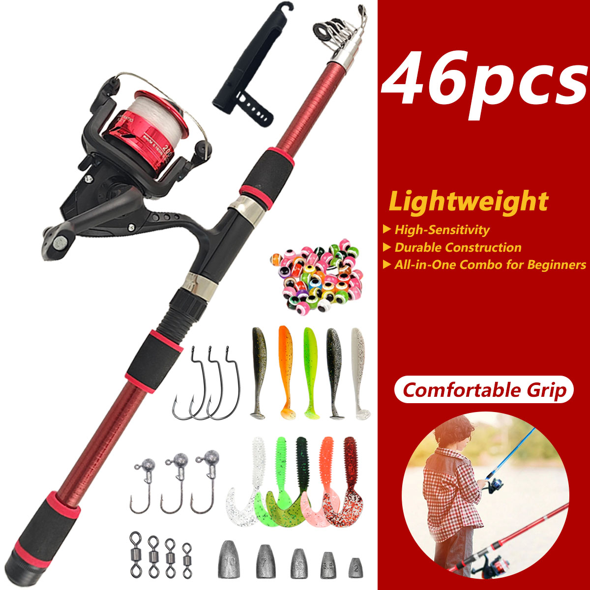 Fishing Rod Combo - Combo de Caña de Pescar Telescópica