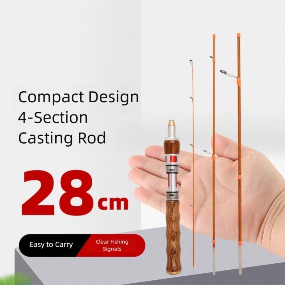Fishing Rod Carbon Fiber - Caña de pescar giratoria de 4