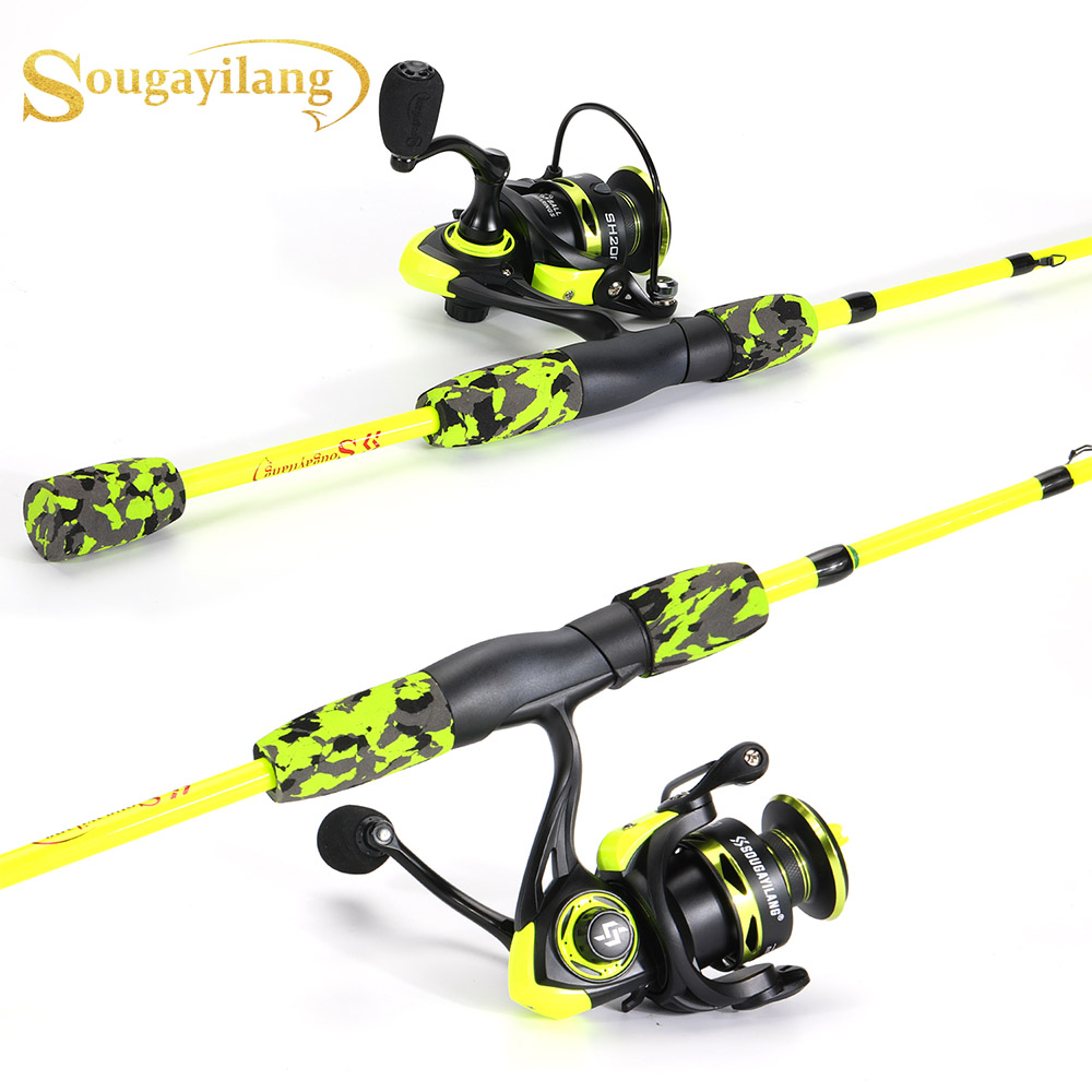 Fishing Rod Carbon Fiber - Combo de pesca giratoria Sougayilang, caña