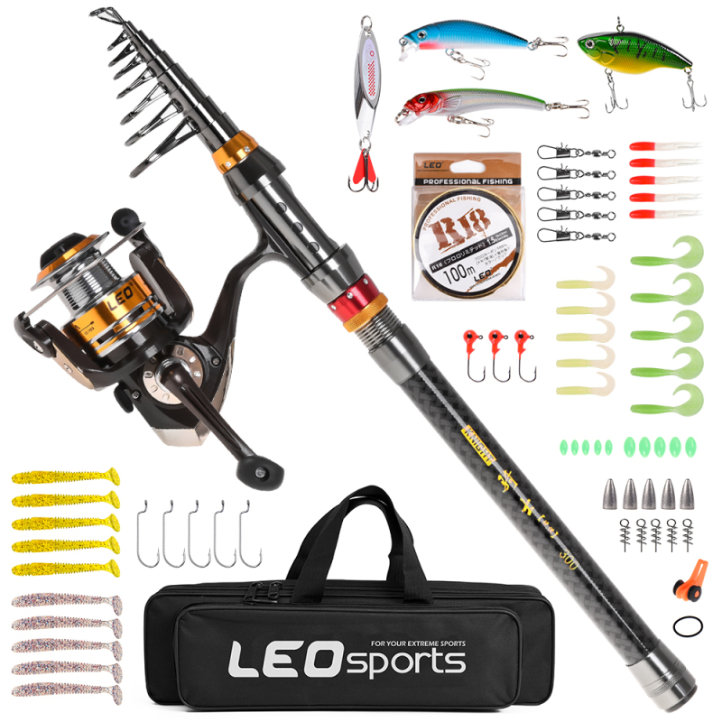 Fishing Rod Combo - Caña de pescar telescópica de fibra