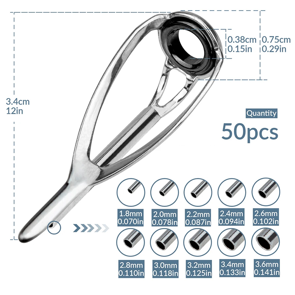 Fishing Rod Guide Replacement - THKFISH 50 Uds guías de caña