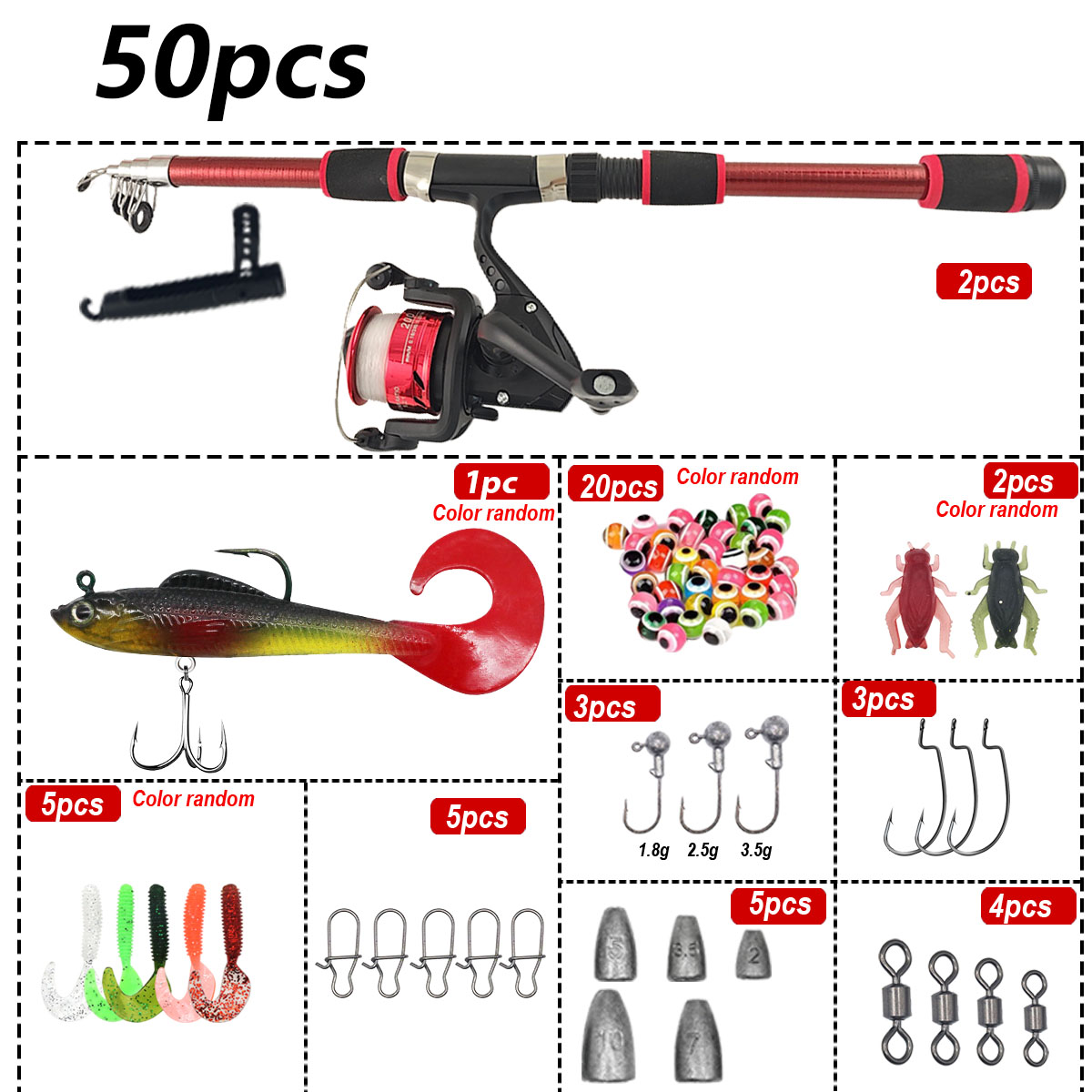 Caña de Pescar Telescópica Por - Fishing Rod Combo reseña y precio