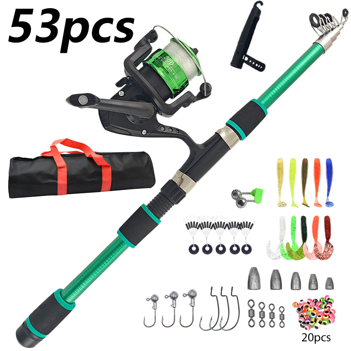 Caña de Pescar Telescópica Por - Fishing Rod Combo reseña y precio