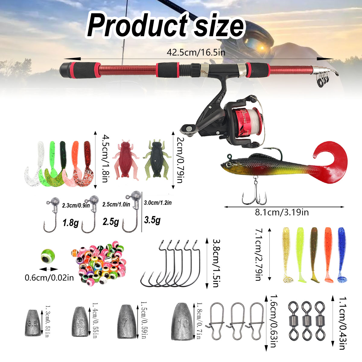 Caña de Pescar Telescópica Por - Fishing Rod Combo reseña y precio