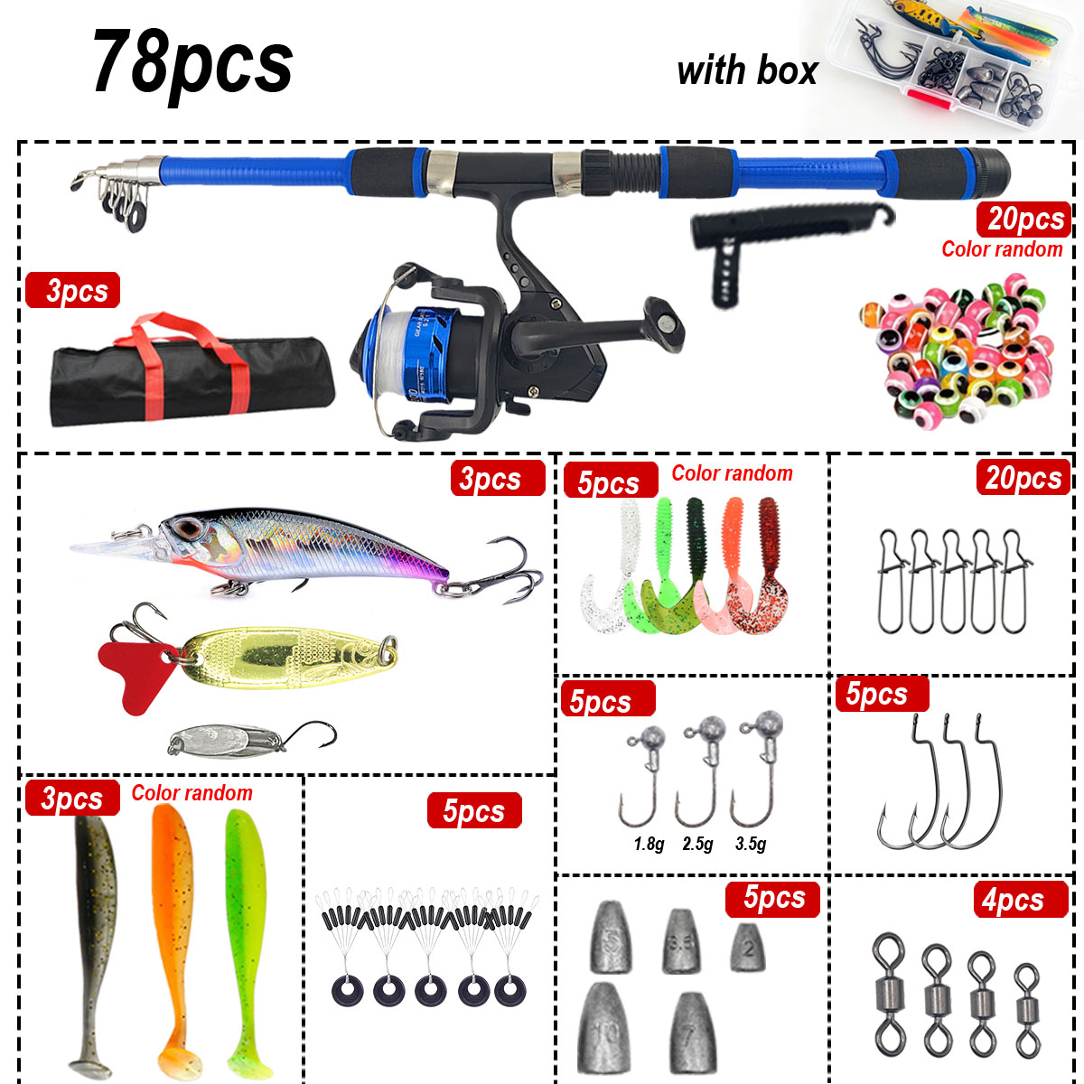 Combo de Caña de Pescar Telesc - Fishing Rod Combo reseña y precio