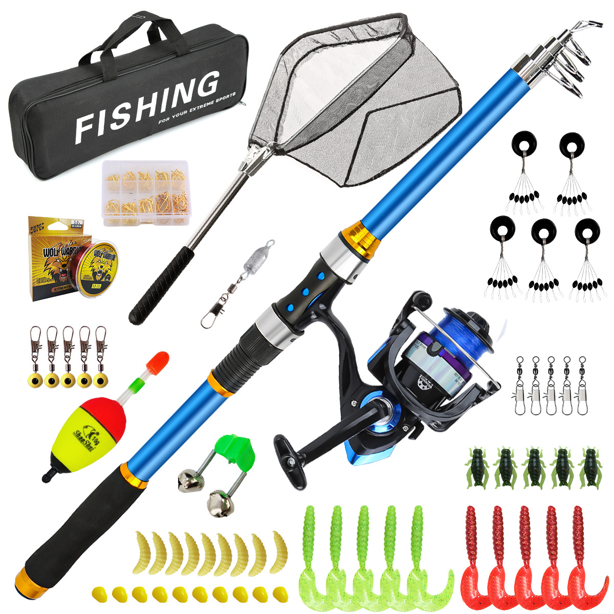 Juego de cañas de pescar teles - Fishing Rod Spinning reseña y precio